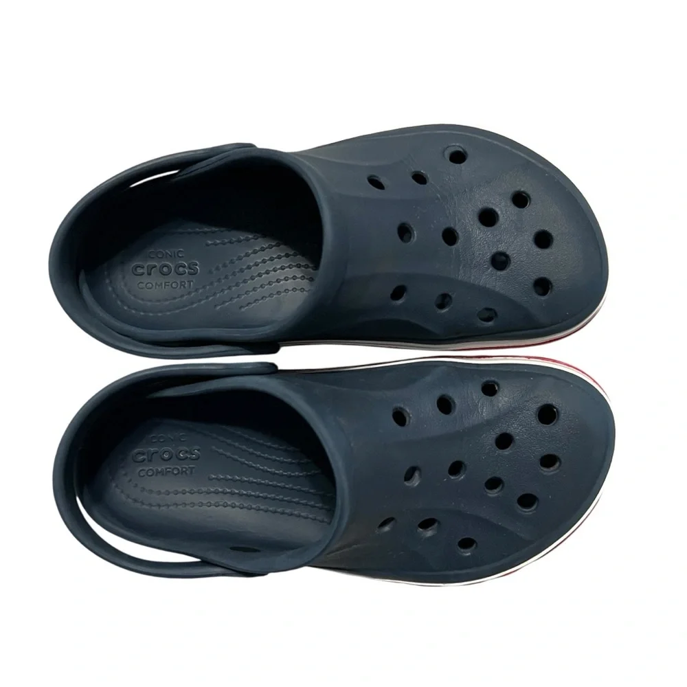 CROCS J1 Kids Bayaband Navy Blue & Red Classic Clog Water Shoes